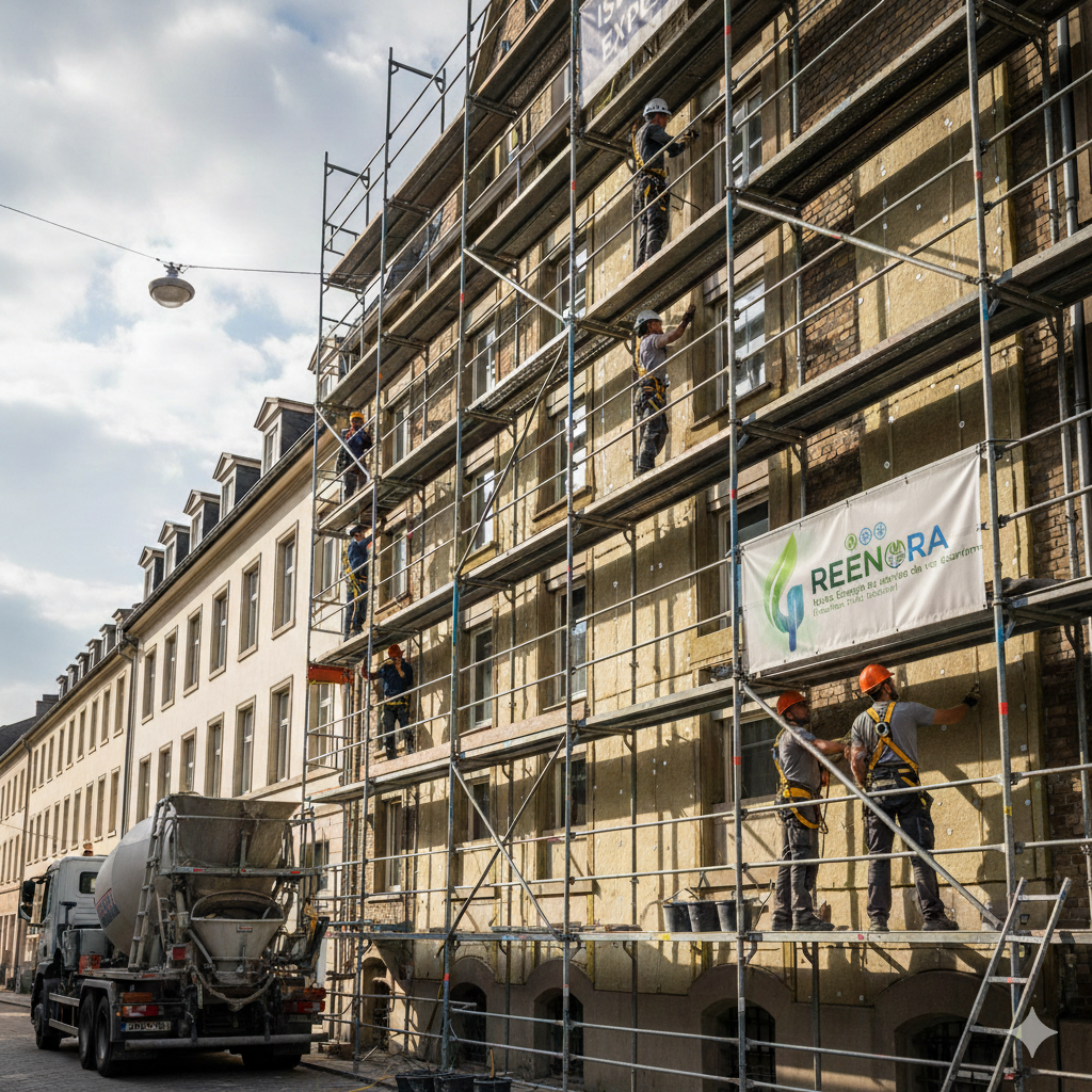 Digital building management system control panel displaying energy consumption data and temperature controls